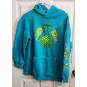 XBox Blue Jump In Graphic‎ Hoodie Long Sleeve Pullover Sweatshirt Youth Size XXL